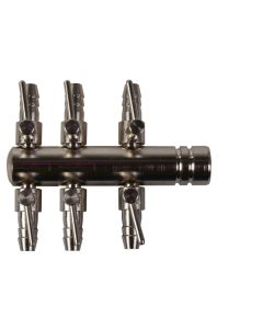 Air distributor 9mm 6-way with tap